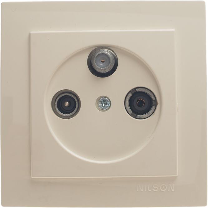 Μπέζ πρίζα TV-Radio - SAT διελεύσεως