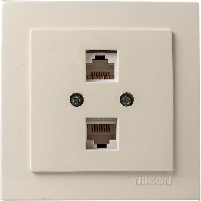 Μπέζ πρίζα δικτύου CAT6  διπλή