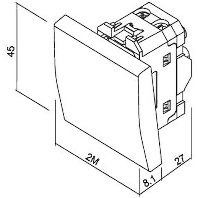 Μπουτόν 2 θέσεων Ιβουάρ 10ΑΧ250V