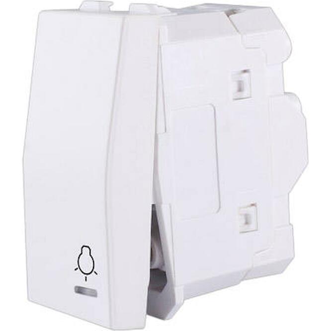 Μπουτόν με εκτυπωμένη ενδεικτική λυχνία φωτιζόμενο 1 θέσης Λευκό 10ΑΧ 250V
