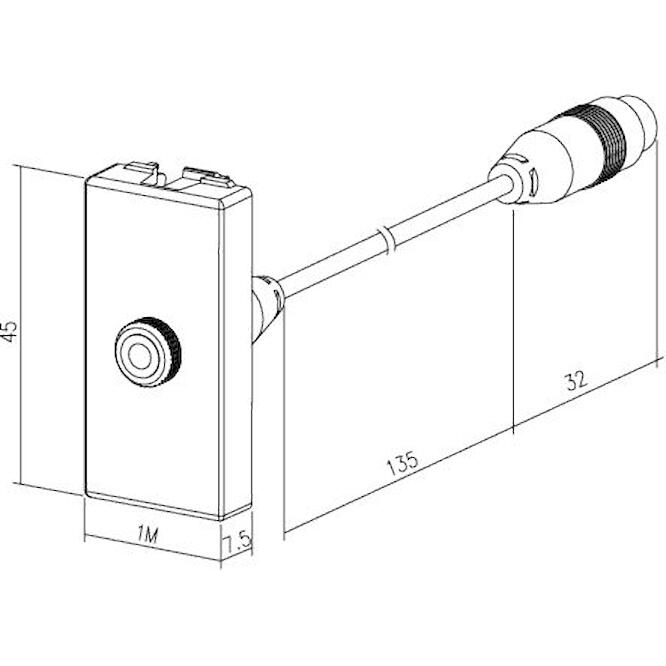 Πρίζα SAT 1 θέσης Λευκή 5MΗz - 2400MHz Θ-Θ 0db