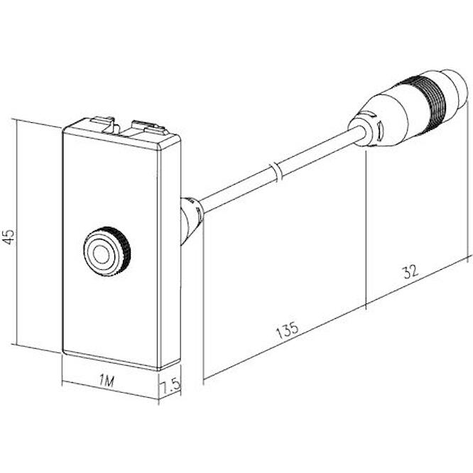 Πρίζα TV-Radio - SAT διελεύσεως 1 θέσης Λευκή 10db
