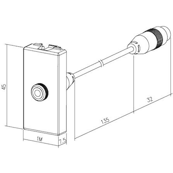 Πρίζα TV-Radio - SAT τερματική 1 θέσης Μαύρη 1db