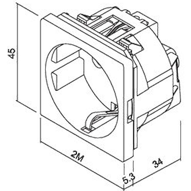 Πρίζα δικτύου 1 θέσης Ιβουάρ Cat.5e RJ45 UTP KS