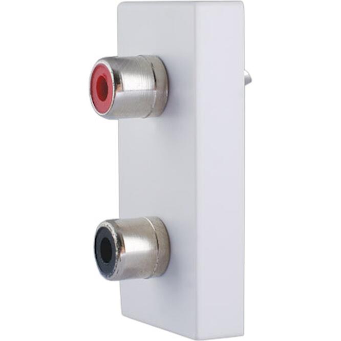 Πρίζα ηχείων 1 θέσης 2XRCA Λευκή