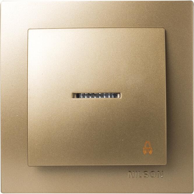 Σατινέ μπουτόν κουδουνιού με ενδεικτική λυχνία 12V