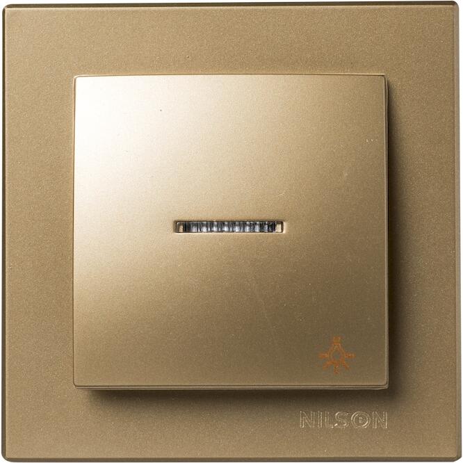 Σατινέ μπουτόν με ενδεικτική λυχνία